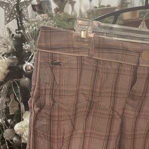 Lacoste Brown Plaid Shorts